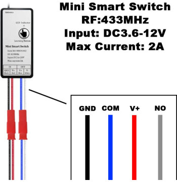 Interruptor con mando a distancia 3.6-12V