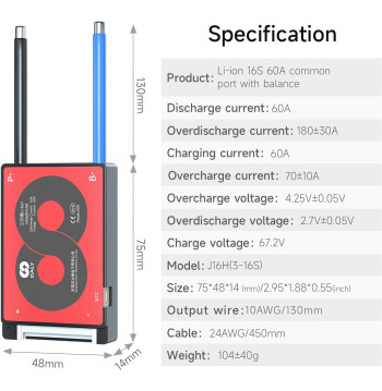 BMS 16S 60V 60A DALY - Nueva generación